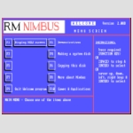 RM Nimbus Welcome menu